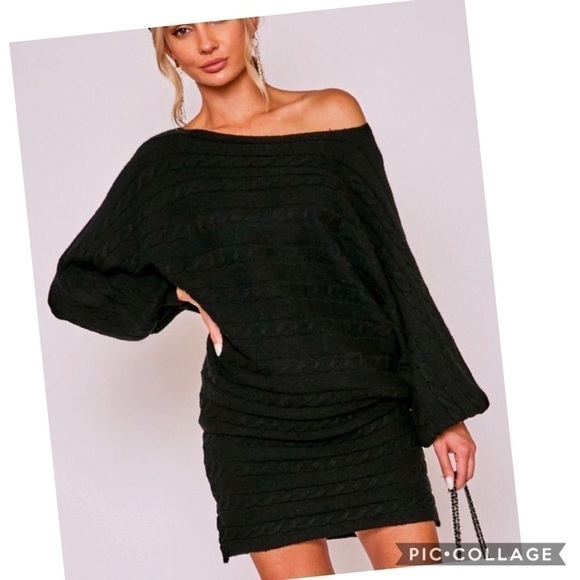 Black Long Sweater/Dress - Picture 3 of 5